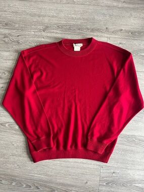 Vintage 80s Gucci Wool Crewneck Sweater Red Size L Made in Italy (49)